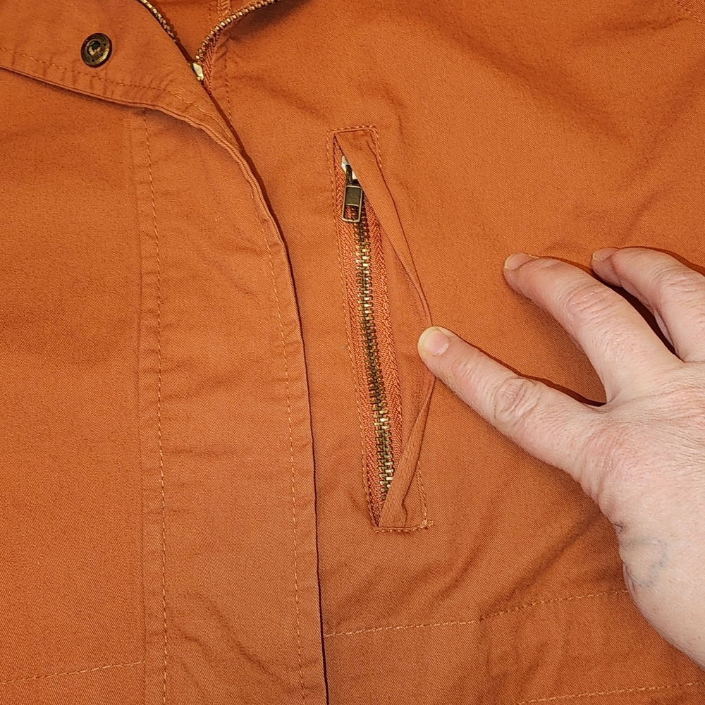 E & M Womens Burnt Orange Utility Jacket Size S - Picture 15 of 15